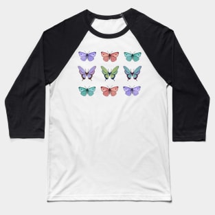 Butterfly Pattern Baseball T-Shirt